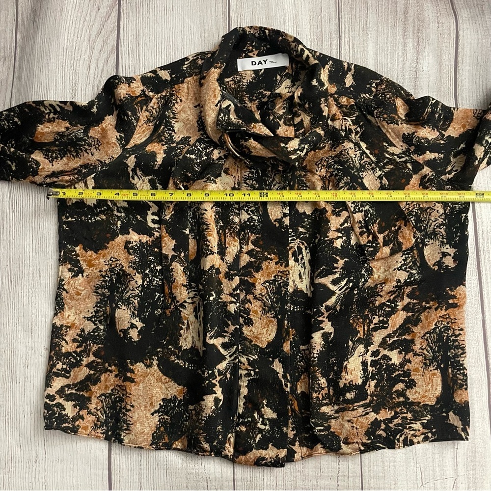 DAY BIRGER ET MIKKELSEN Women’s Kristen Fall Scenery Neck Tie Blouse Size Small - Picture 9 of 11